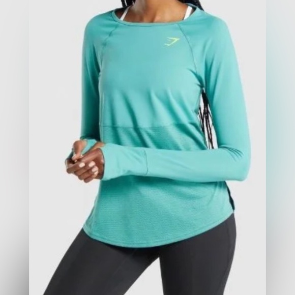 NWOT Gymshark Pulse Long Sleeve Teal - Picture 2 of 16